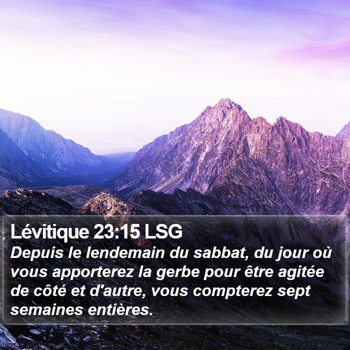 Lévitique 23:15 LSG Bible Study