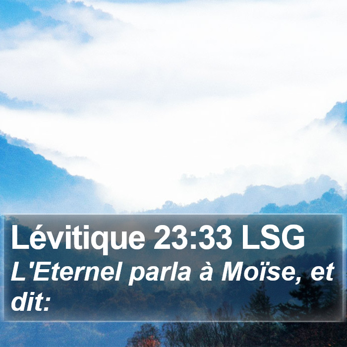 Lévitique 23:33 LSG Bible Study