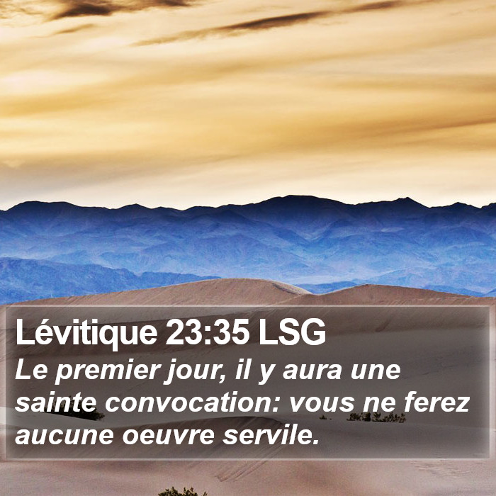 Lévitique 23:35 LSG Bible Study