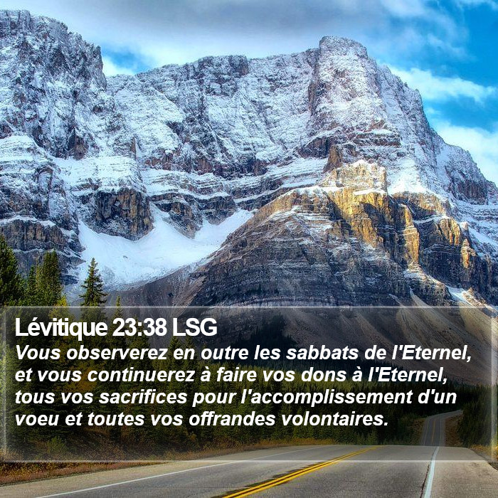 Lévitique 23:38 LSG Bible Study