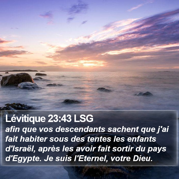Lévitique 23:43 LSG Bible Study