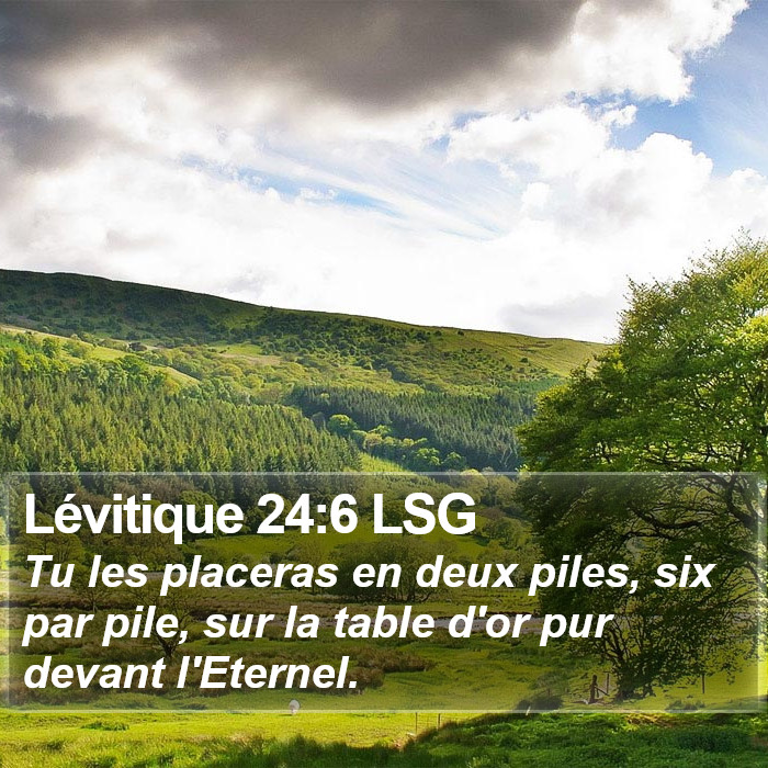 Lévitique 24:6 LSG Bible Study
