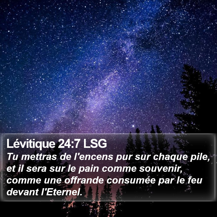 Lévitique 24:7 LSG Bible Study