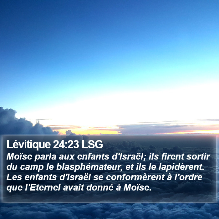 Lévitique 24:23 LSG Bible Study