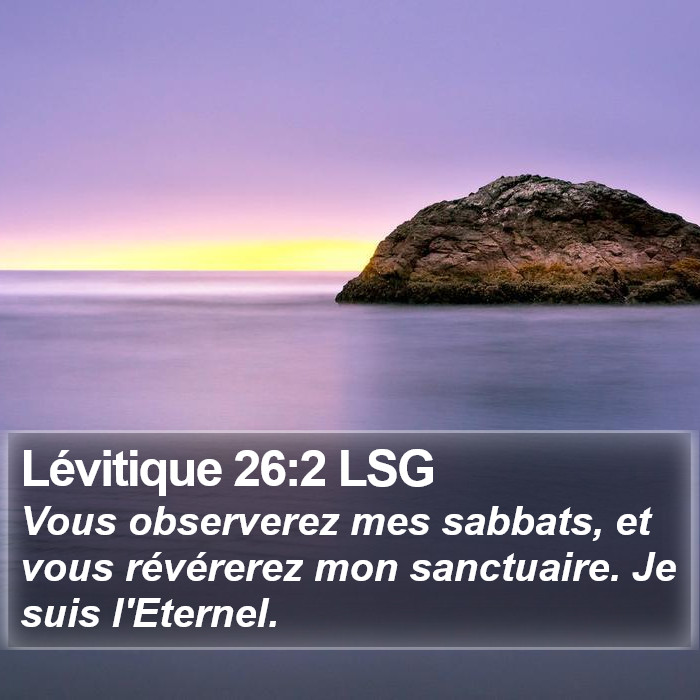 Lévitique 26:2 LSG Bible Study