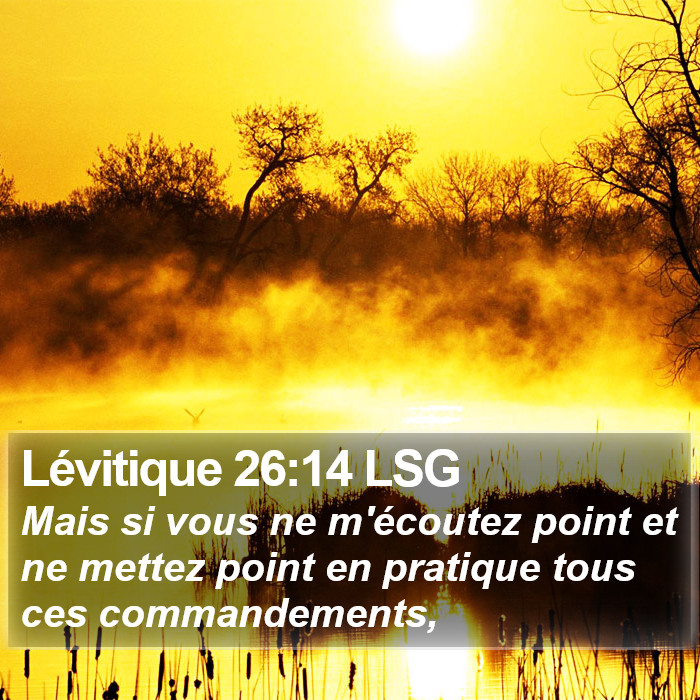 Lévitique 26:14 LSG Bible Study