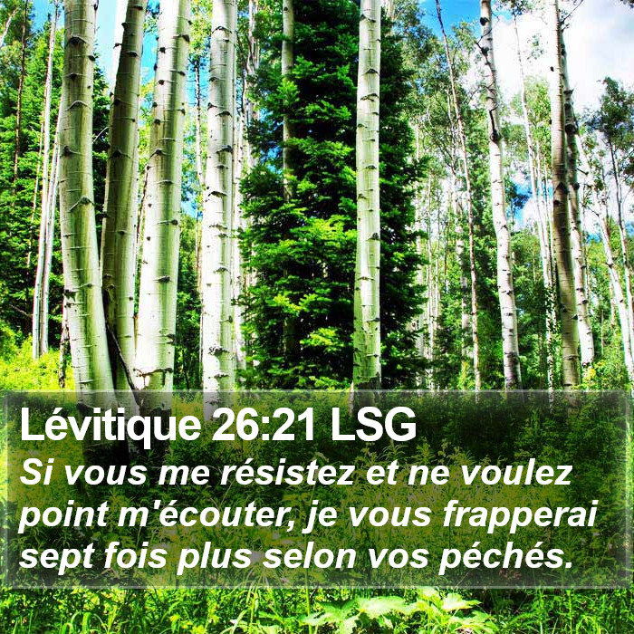 Lévitique 26:21 LSG Bible Study