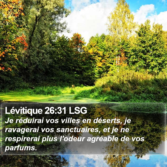 Lévitique 26:31 LSG Bible Study