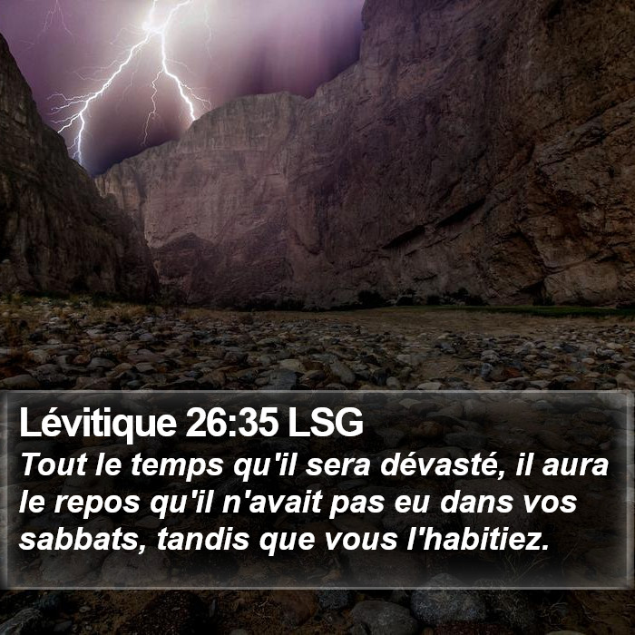 Lévitique 26:35 LSG Bible Study