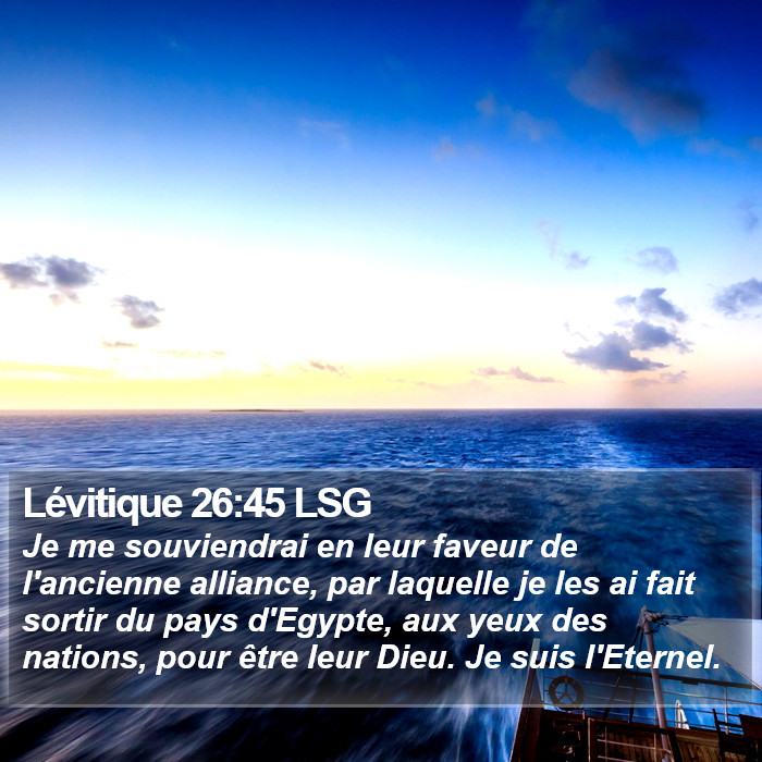 Lévitique 26:45 LSG Bible Study