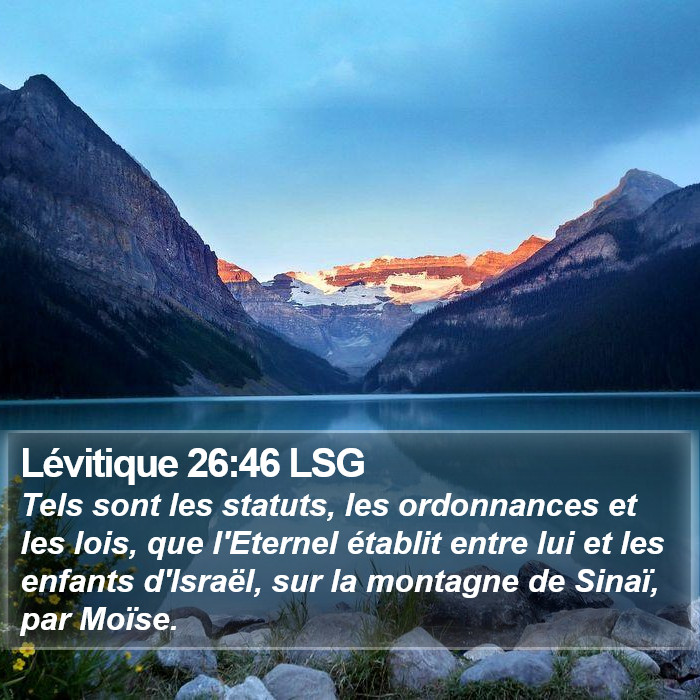 Lévitique 26:46 LSG Bible Study