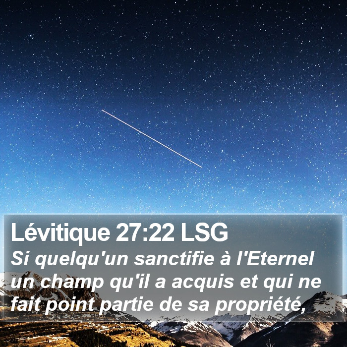 Lévitique 27:22 LSG Bible Study