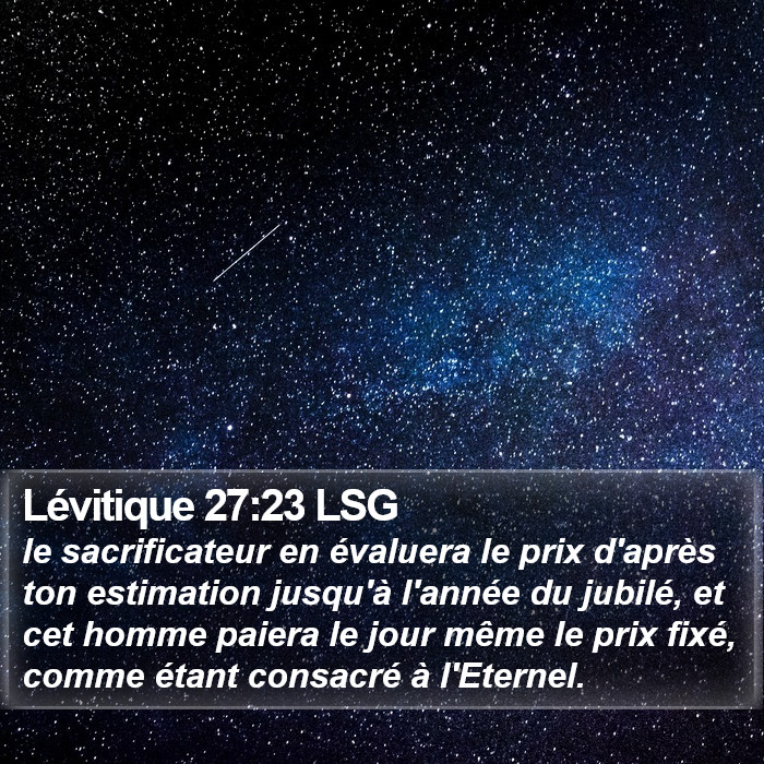 Lévitique 27:23 LSG Bible Study