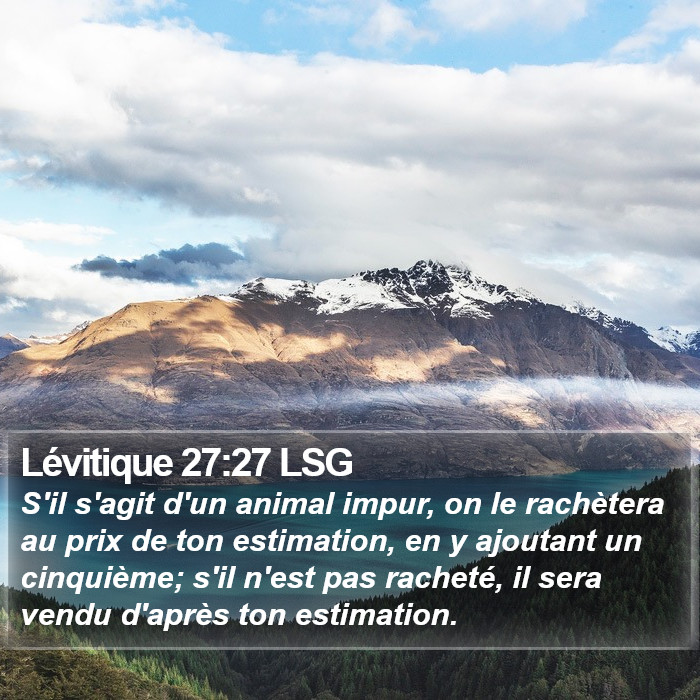 Lévitique 27:27 LSG Bible Study