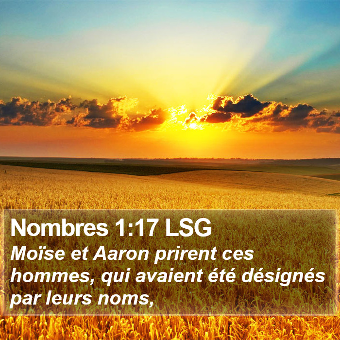 Nombres 1:17 LSG Bible Study