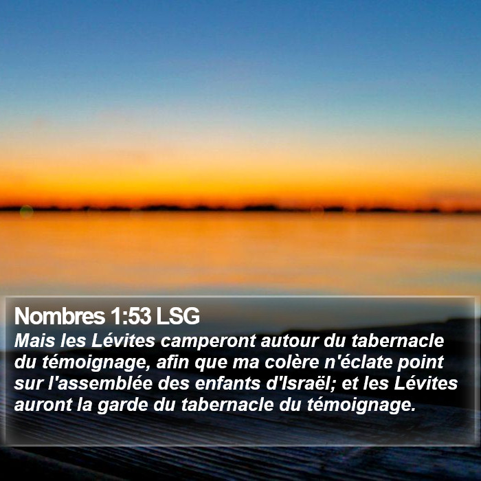 Nombres 1:53 LSG Bible Study