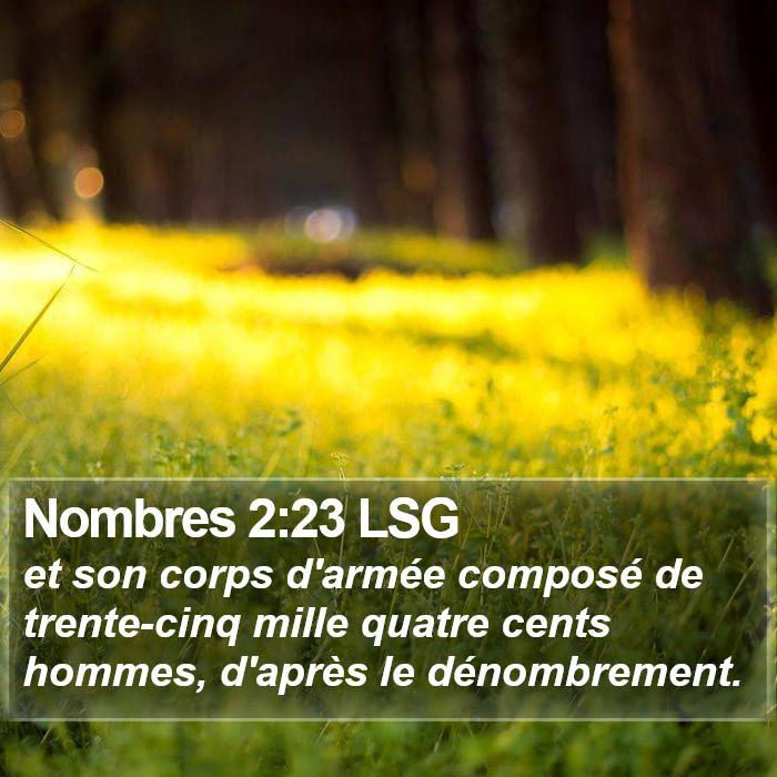 Nombres 2:23 LSG Bible Study