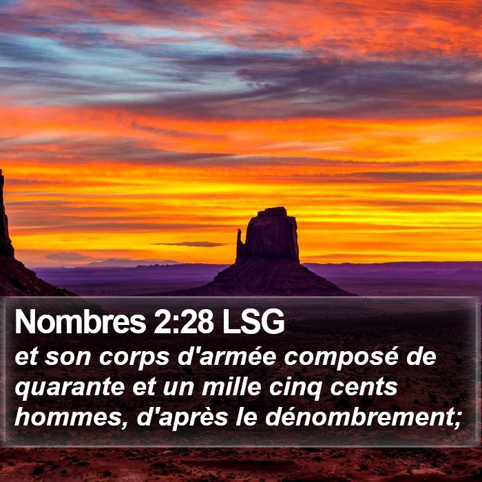 Nombres 2:28 LSG Bible Study