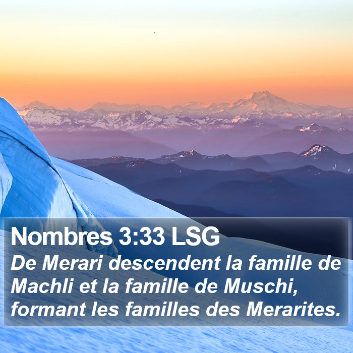 Nombres 3:33 LSG Bible Study