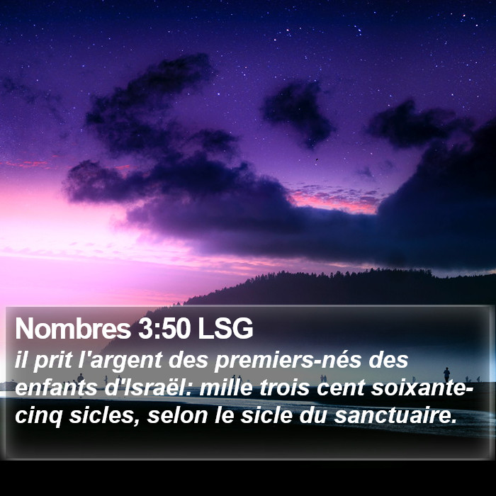 Nombres 3:50 LSG Bible Study
