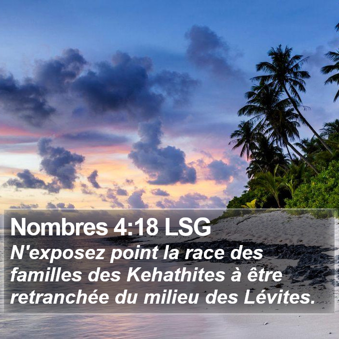 Nombres 4:18 LSG Bible Study