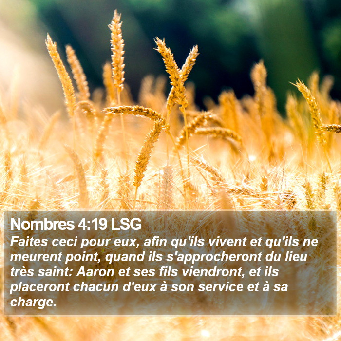 Nombres 4:19 LSG Bible Study