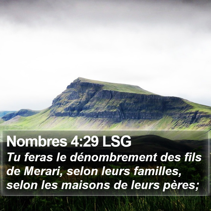 Nombres 4:29 LSG Bible Study