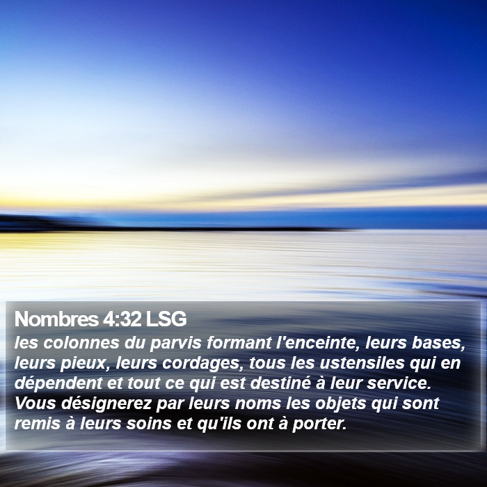 Nombres 4:32 LSG Bible Study