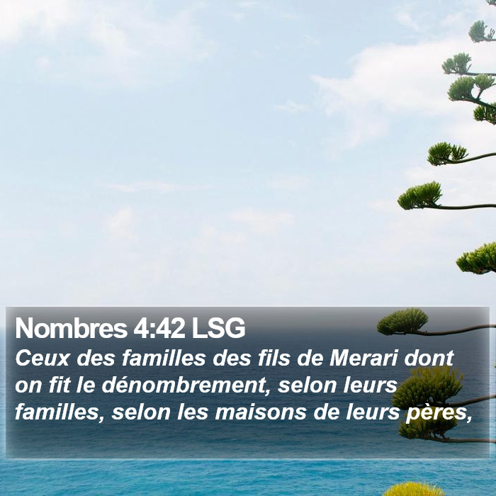 Nombres 4:42 LSG Bible Study