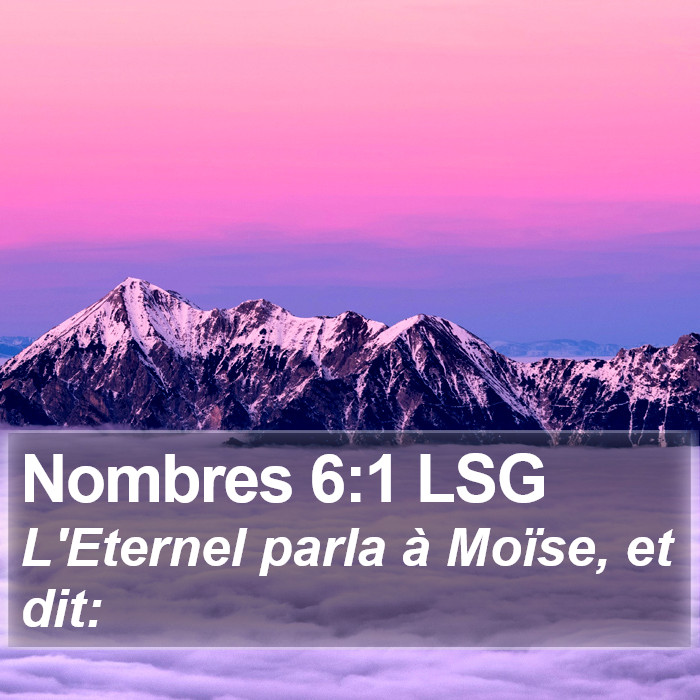 Nombres 6:1 LSG Bible Study