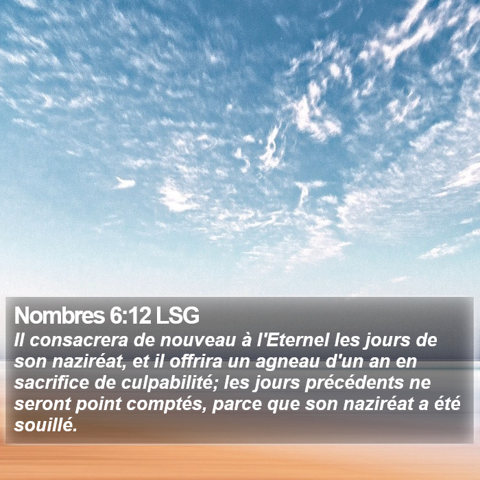Nombres 6:12 LSG Bible Study