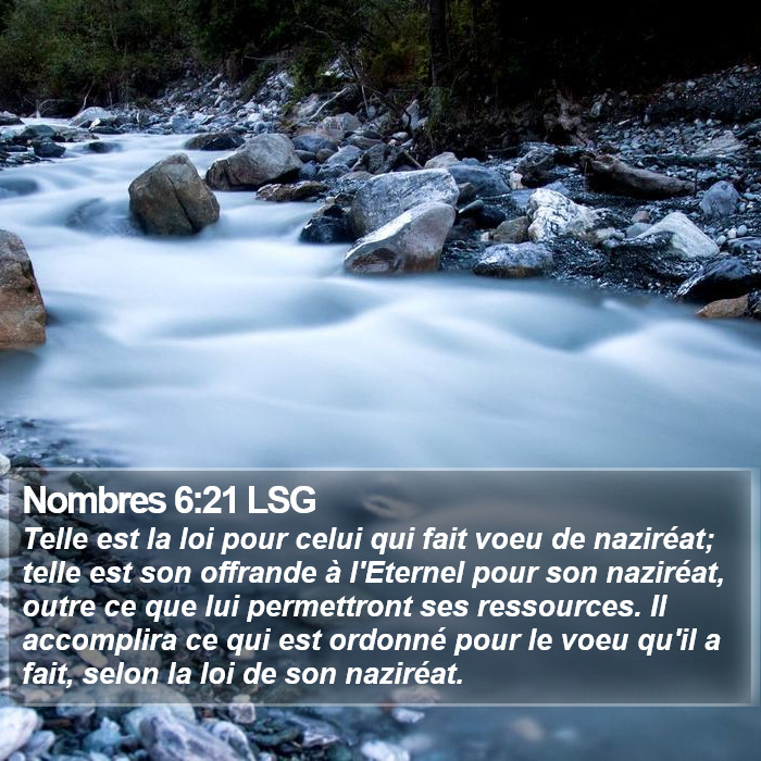 Nombres 6:21 LSG Bible Study