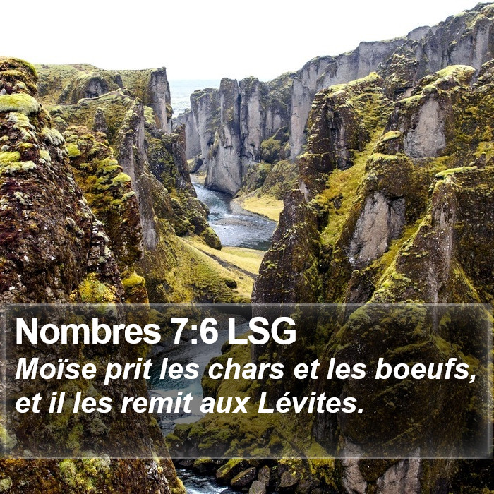 Nombres 7:6 LSG Bible Study