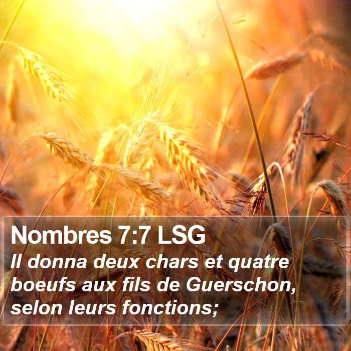 Nombres 7:7 LSG Bible Study