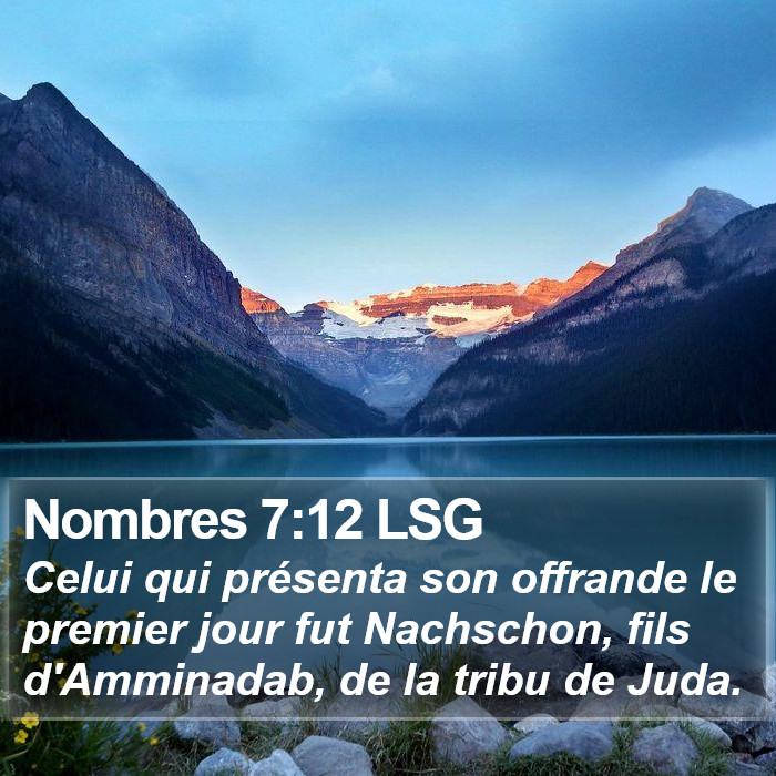 Nombres 7:12 LSG Bible Study