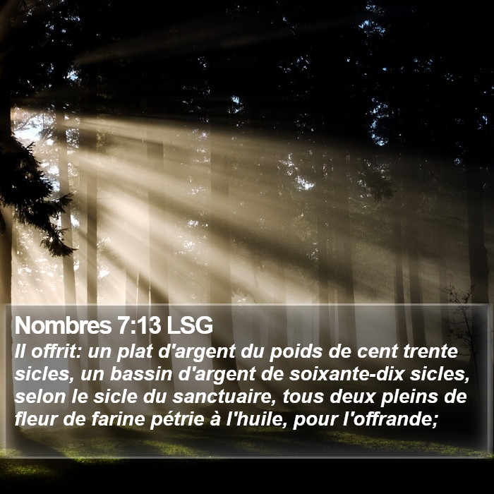 Nombres 7:13 LSG Bible Study