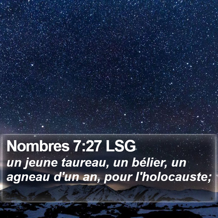 Nombres 7:27 LSG Bible Study