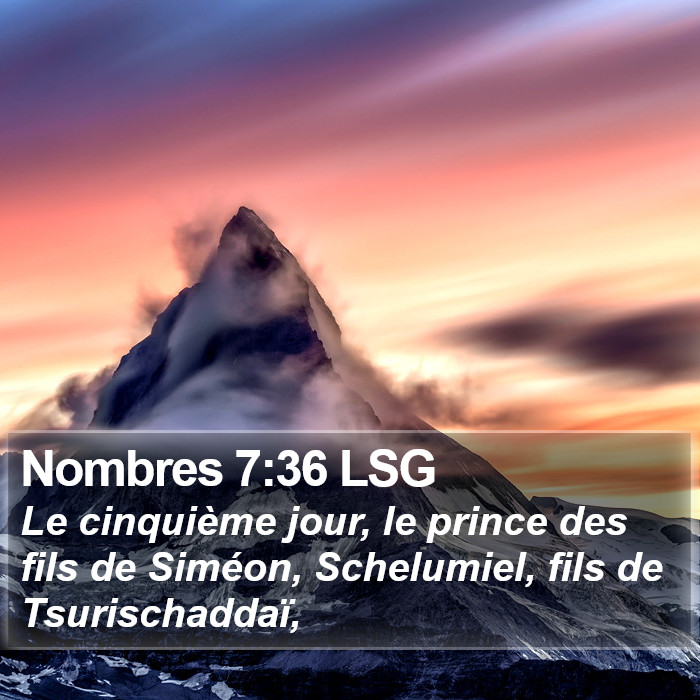 Nombres 7:36 LSG Bible Study