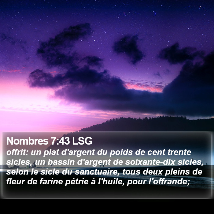 Nombres 7:43 LSG Bible Study