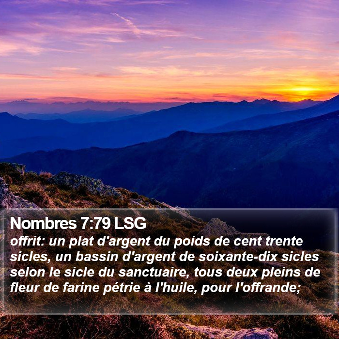 Nombres 7:79 LSG Bible Study
