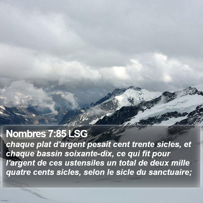 Nombres 7:85 LSG Bible Study