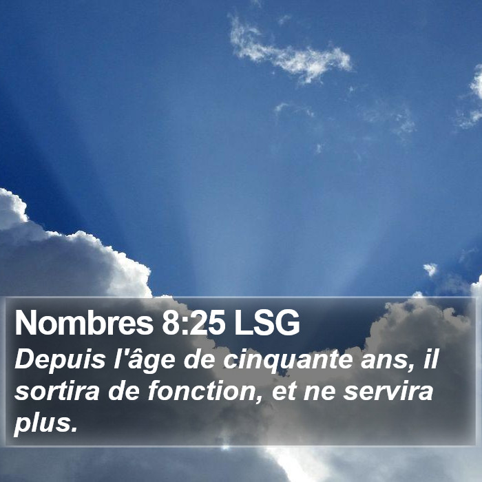 Nombres 8:25 LSG Bible Study