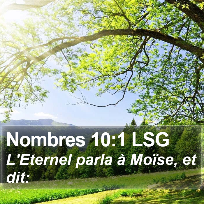 Nombres 10:1 LSG Bible Study