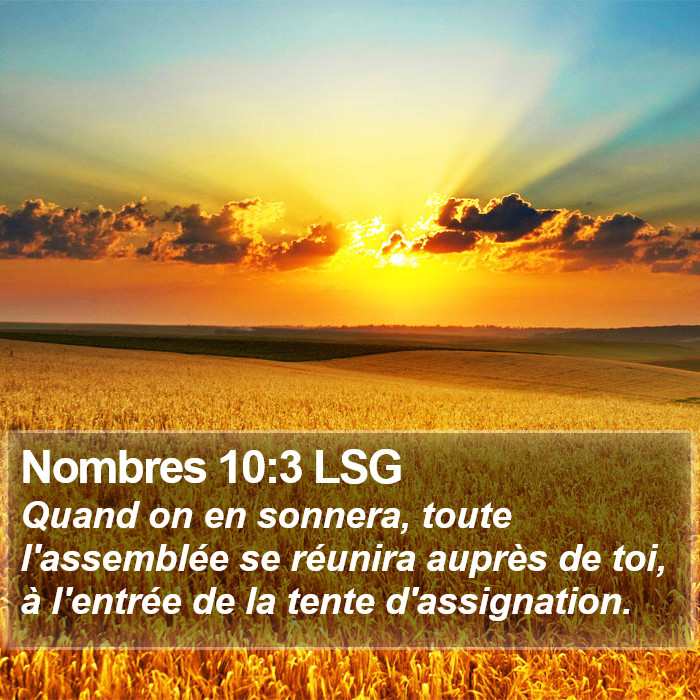 Nombres 10:3 LSG Bible Study