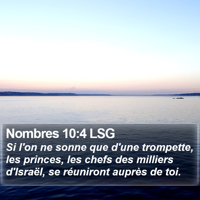 Nombres 10:4 LSG Bible Study