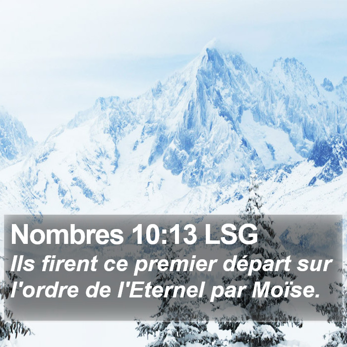 Nombres 10:13 LSG Bible Study