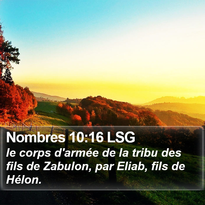 Nombres 10:16 LSG Bible Study