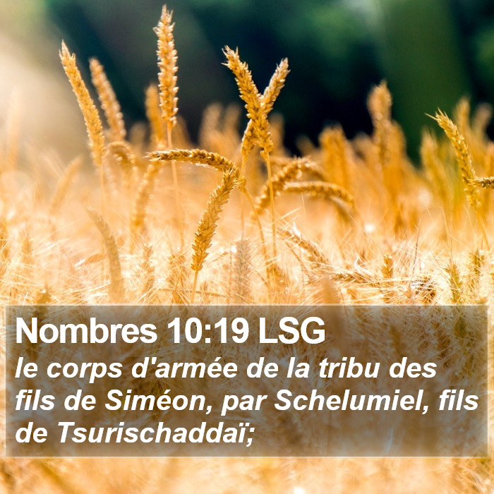 Nombres 10:19 LSG Bible Study
