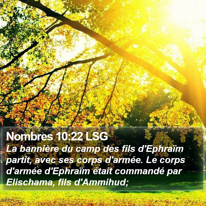 Nombres 10:22 LSG Bible Study