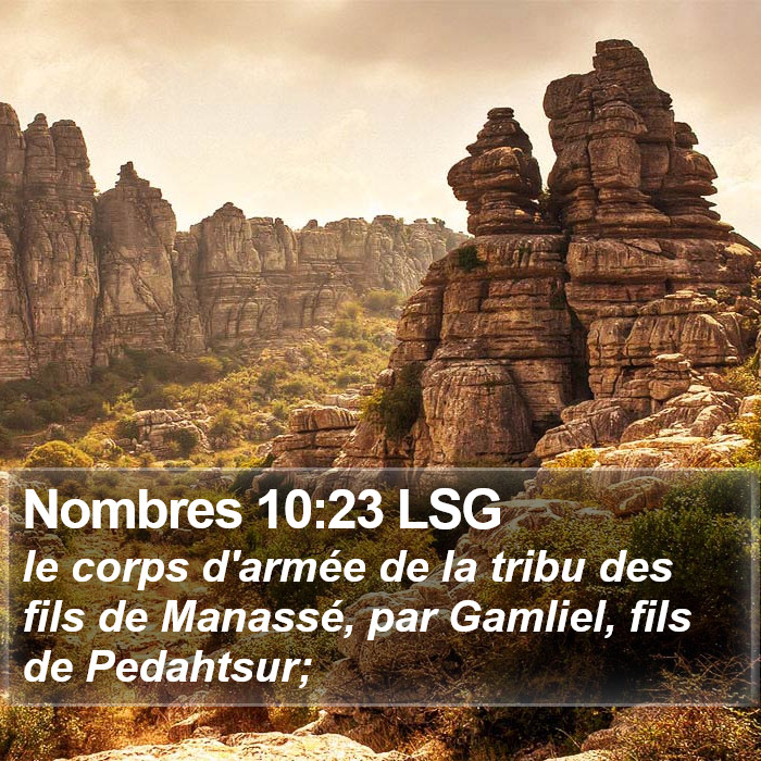 Nombres 10:23 LSG Bible Study